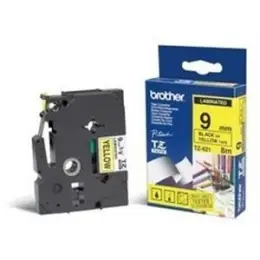 Schriftband-Kassette Brother TZe-621 schwarz auf gelb 9mm/8m laminiert