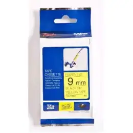 Schriftband-Kassette Brother TZe-FX621 schwarz auf gelb 9mm/8m Flexi-Tape laminiert