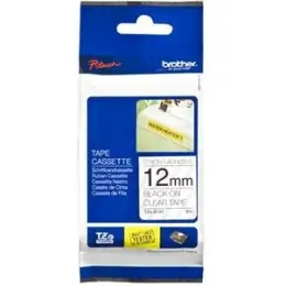 Schriftband-Kassette Brother TZe-S131 schwarz auf transparent 12mm/8m lamin. stark klebend