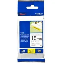Schriftband-Kassette Brother TZe-S241 schwarz auf weiß 18mm/8m laminiert stark klebend