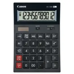Tischrechner Canon 4599B001 AS-1200 12-stellig, Solar-u.Batteriebetrieb, großes Display, Recycling-Material, arc DESIGN