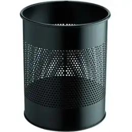 Papierkorb Durable 3310-01 331001 15 Liter Metall schwarz 20 Reihen perforiert