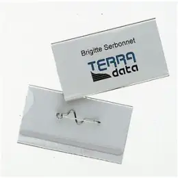 Namensschild Durable 8608-19 860819 40 x 75 mm, mit Anstecknadel, Pack 10 Stk