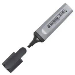 Textmarker Edding 345 4-345012 2-5mm, Keilspitze, silbergrau, Pack 10 Stk