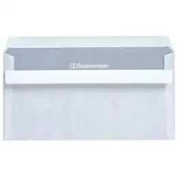 Briefumschlag Soennecken 327666301 2074 DIN lang, ohne Fenster, selbstklebend, weiß, 75g, Pack 100 Stk