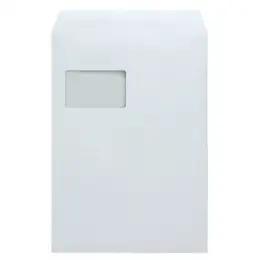Versandtasche Soennecken 327212001 2946 C4 (229 x 324 mm), Papier 100g, mit Fenster hoch, selbstklebend, weiß, Pack 250 Stk