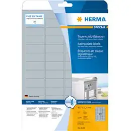Typenschild-Etiketten Herma 4221 Special 45,7 x 21,2 mm SuperPrint silber, Pack 1200 Stk/25 Blatt