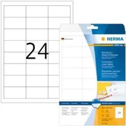 Korrektur-/ Abdeck-Etiketten Herma 4227 Special 64,6 x 33,8 mm selbstklebend, weiß, blickdicht, Inkjet Laser Kopierer, Pack 600 Stk/25 Blatt