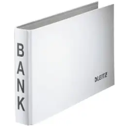 Bankordner Leitz 1002-00-01 10020001 233 x 144 x 35mm, 2 Ringe (20mm), Pappe/PP-Folie, weiß, Pack 6 Stk