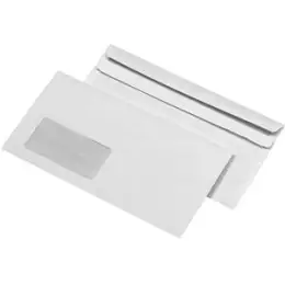 Briefumschlag Rössler Kuvert 30005426 207570 Kompakt (125x229mm), mit Fenster, Selbstklebung, Offset weiß mit Innendruck, 75g, Pack 1000 Stk