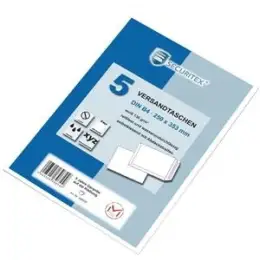 Versandtasche Securitex 30002549 396550 B4 (250 x 353 mm), ohne Fenster, Haftklebung, weiß, 130g, Pack 5 Stk