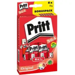 Klebestift Pritt PS6BF WA12 Bonuspack 22g, ohne Lösungsmittel, Pack 6 Stk