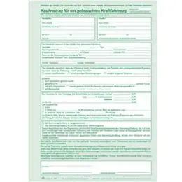 Kaufvertrag RNK 586 A4, selbstdurchschreibend, 5 Seiten, gebrauchte Kfz, Pack 25 Stk