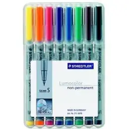 Universalstift Staedtler 311WP8 311 WP8 Lumocolor non-permanent S 8er-Etui, Schreibfarben: je 1x schwarz, rot, blau, grün, braun, orange, gelb, violett