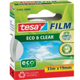 Klebefilm Tesa 57043-00000-00 tesafilm Eco & Clear 19mm x 33m 100% recycelter Kunststoff
