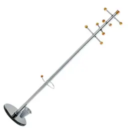 Garderobenständer Alco 2807 silber mit Marmorfuß Schirmständer, 8 Haken mit hellen Holzköpfen, Höhe 175cm