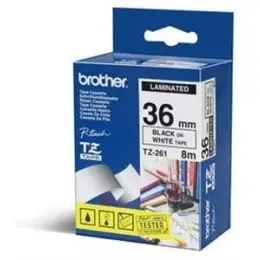 Schriftband-Kassette Brother TZe-261 schwarz auf weiß 36mm/8m laminiert