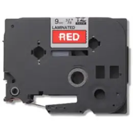 Schriftband-Kassette Brother TZe-435 weiß auf rot 12mm/8m laminiert