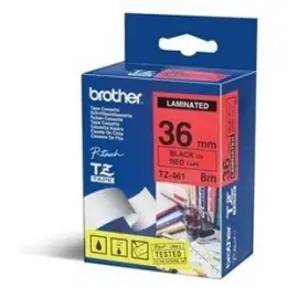 Schriftband-Kassette Brother TZe-461 schwarz auf rot 36mm/8m laminiert