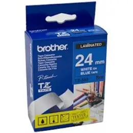 Schriftband-Kassette Brother TZe-555 weiß auf blau 24mm/8m laminiert