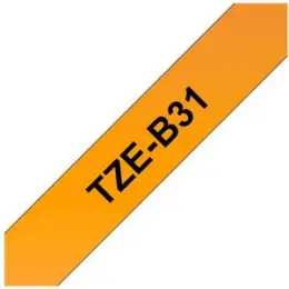 Schriftband-Kassette Brother TZe-B31 schwarz auf signalorange 12mm/5m laminiert