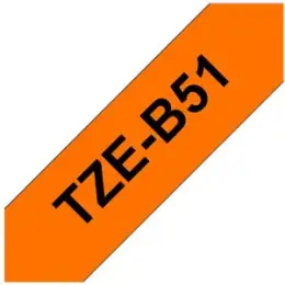 Schriftband-Kassette Brother TZe-B51 schwarz auf signalorange 24mm/5m laminiert