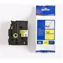 Schriftband-Kassette Brother TZe-FX661 schwarz auf gelb 36mm/8m Flexi-Tape laminiert