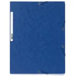 Sammelmappe Exacompta 55502E A4, Manilakarton 400g, 3 Jurisklappen, Gummizug, blau