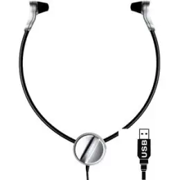 Kopfhörer Grundig PCC5683 Digta Swingphone 568 USB Stereo Doppelsystemhöhrer, Unterkinnbügel, USB-Stecker