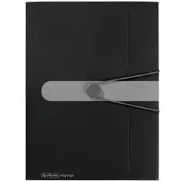 Gummizugmappe Herlitz 300000685 11205986 easy orga A4 Kunststoff (PP) opak schwarz, Pack 3 Stk