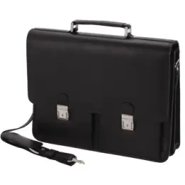 Aktentasche Alassio 47117 Veneto Leder, schwarz, gepolstertes Laptopfach