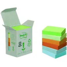 Haftnotiz Post-it 653-1GB Recycling Notes 38 x 51 mm, Block mit 100 Blatt, Recycling, Pack 6 Blöcke