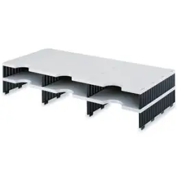 Aufbaueinheit Styro 268-1302.98 styrodoc trio 6Fächer grau/schwarz Aufbaueinheit 2Etagen 723x331x153mm
