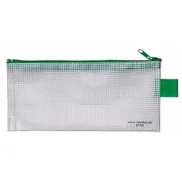 Reißverschlusstasche Veloflex 2706000 A6 200x100mm Kunststoff (PVC) 350my transparent / Verschluss grün