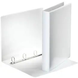 Präsentationsringbuch Esselte 49702 A4, 4 Ringe Ø 25 mm, Pappe/Folie, Kombi-D-Ring-Mechanik, 2 Außentaschen, weiß
