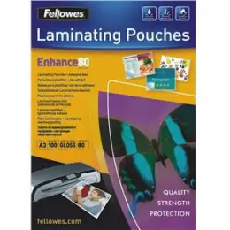 Laminierhülle Fellowes 5302302 A3 80my selbstklebend glänzend Format: 310x432mm, Pack 100 Stk