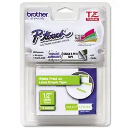 Schriftband-Kassette Brother TZe-MQL35 weiß auf hellgrau matt 12mm/5m laminiert