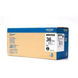 Schriftband-Kassette Brother HGe-261V5 Multipack schwarz auf weiß, 36mm/8m, laminiert, Pack 5 Stk