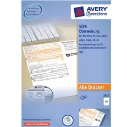 Überweisung Avery Zweckform 2817 SEPA/A4 inkl. Software, Pack 100 Blatt