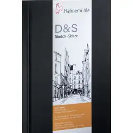 Skizzenbuch Hahnemühle 10628272 D&S A4-hoch 140g 80 Blatt schwarz Fadenheftung Hochformat