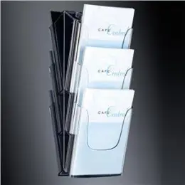 Wand-Prospekthalter Sigel LH135 3Fach/A4 glasklar Acryl