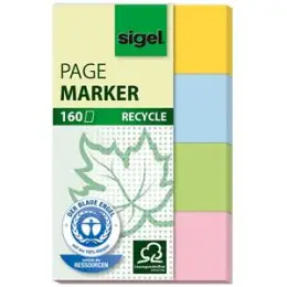 Haftmarker Sigel HN604 20 x 50 mm, 4 Farben pastell sortiert, Pack 4 Blöcke je 40 Blatt/160 Stk