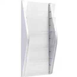 Wand-Prospekthalter Helit H6270100 4Fach/A4h silber Wandmontage 275x540x80mm