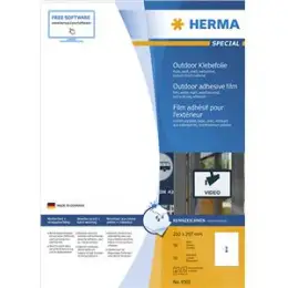 Outdoor Klebefolie Herma 9501 Special 210 x 297 mm weiß Klebefolie wetterfest, Laser, Pack 50 Stk