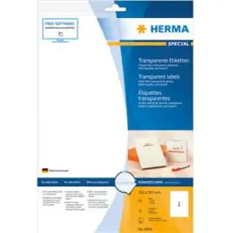 Etiketten Herma 8964 Special 210 x 297 mm A4 Folie, selbstklebend, glänzend, transparent, Inkjet, Pack 10 Stk/10 Blatt
