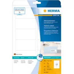 Adressetiketten Herma 8842 Special 88,9 x 46,6 mm Inkjet-Spezialpapier, selbstklebend, weiß, Inkjet, Pack 300 Stk/25 Blatt