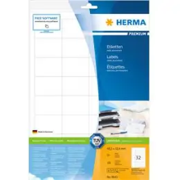 Etiketten Herma 8643 Premium 48,3 x 33,8 mm selbstklebend, weiß, Inkjet Laser Kopierer, Pack 320 Stk/10 Blatt