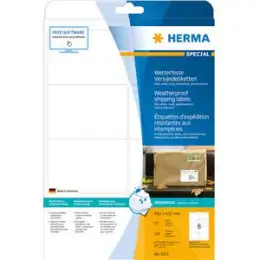 Versand-Etiketten Herma 8331 Special 99,1 x 67,7 mm Folie, selbstklebend, wetterfest, weiß, Laser, Pack 200 Stk/25 Blatt