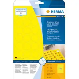 Signal-Etiketten Herma 8034 Special Ø 30 mm gelb stark haftend, strapazierfähig, Laser, Pack 1200 Stk