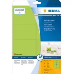 Etiketten Herma 5147 Special 99,1 x 67,7 mm selbstklebend, neon-grün, Inkjet Laser Kopierer, Pack 160 Stk/20 Blatt